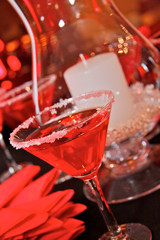glass of cocktail red