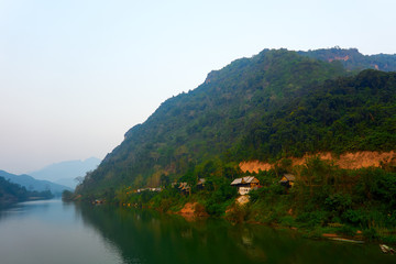 House at Nam Ou River in Nong Khiaw, Laos