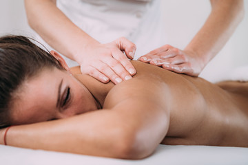 Fototapeta na wymiar Back Sports Massage Therapy