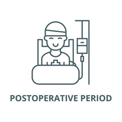 Postoperative period vector line icon, outline concept, linear sign