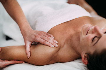 Fototapeta na wymiar Shoulder Sports Massage Therapy