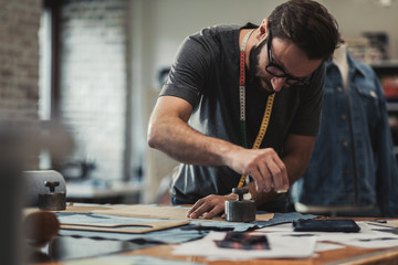Fashion designer working in his studio