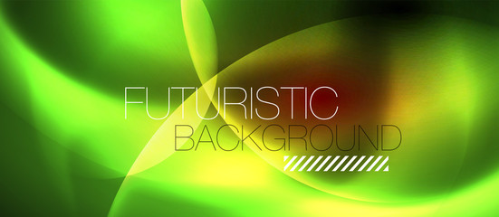 Shiny neon circles abstract background