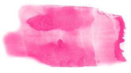 Abstract watercolor background hand-drawn on paper. Volumetric smoke elements. Pink color. For design, web, card, text, decoration, surfaces.