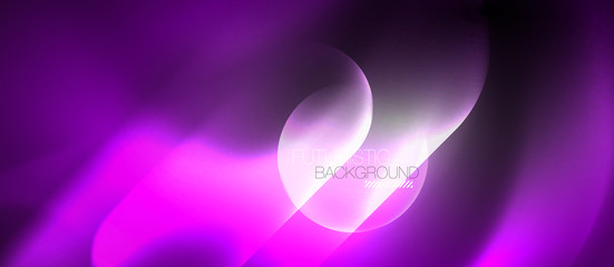 Neon glowing techno lines, hi-tech futuristic abstract background template