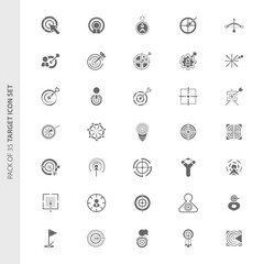 Set of 35 different vector target icons