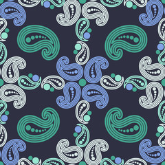 Paisley ornament. Ethnic boho seamless pattern. Ikat. Traditional ornament. Folk motif. Can be used for wallpaper, textile, invitation card, wrapping, web page background.