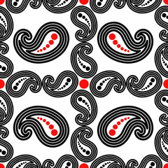 Paisley ornament. Ethnic boho seamless pattern. Ikat. Traditional ornament. Folk motif. Can be used for wallpaper, textile, invitation card, wrapping, web page background.