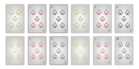 Game cards five of clubs with frames 1