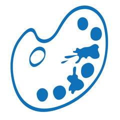 Handgezeichnete Farbpalette in ducnkelblau