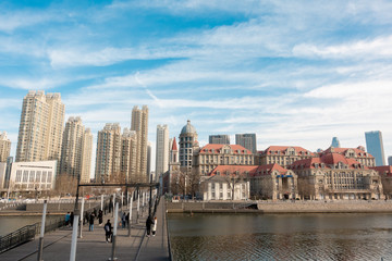 Obraz premium BEIJING, CHINA - DECEMBER 25, 2018: Italian style building in Tianjin , China