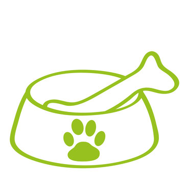 Handgezeichneter Hundenapf in hellgrün