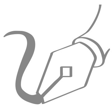 Handgezeichnete F&uuml;llfeder in grau