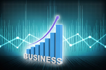 3d rendering Stock market online business concept. business Graph 
