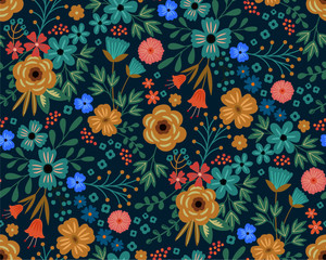 Seamless floral background with flowers