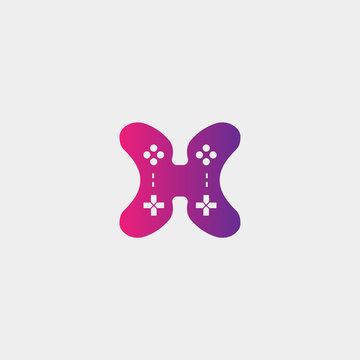 letter h game logo design template vector illustration,gamepad icon element