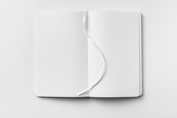 white notebook isolated on white background