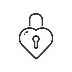 Heart Lock  Icon, Pixel perfect . Love Symbol