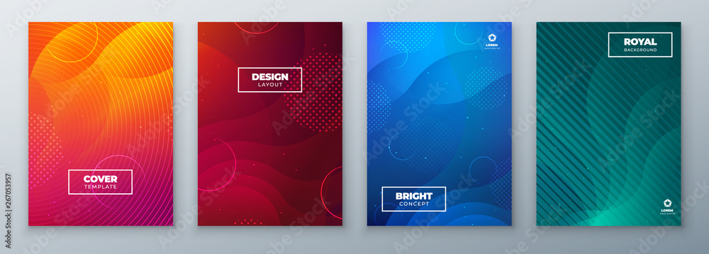 Wall mural minimal modern cover design. dynamic colorful gradients. future geometric patterns. poster template 