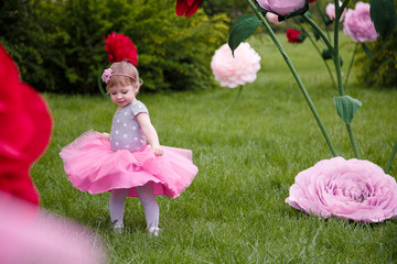 little girl in the garden