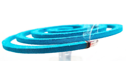 Prevention of mosquitoes concept: Roll mosquito repellents on white background