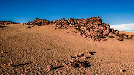 Blue sky over rocky desert