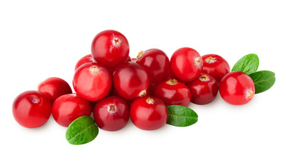 cranberry isolated on white background, clipping path, full depth of field