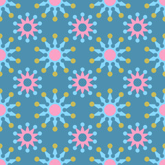 Fototapeta na wymiar Vector seamless pattern with snowflakes. Winter background. EPS10