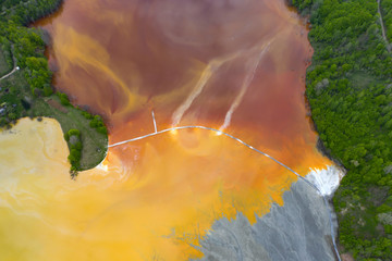 Contaminated lake at Geamana, Romania