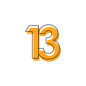 Number 13 Vector Template Design Illustration Design for Anniversary  Celebration Stock Vector | Adobe Stock