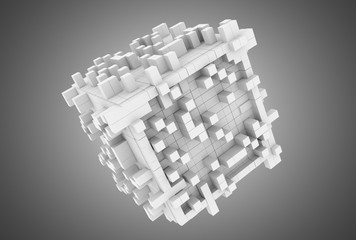3D abstract geometric background with cubes. 3d illustration