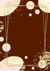 Watercolor  frame, template. Summer spot, circle for invitation greeting cards, postcards