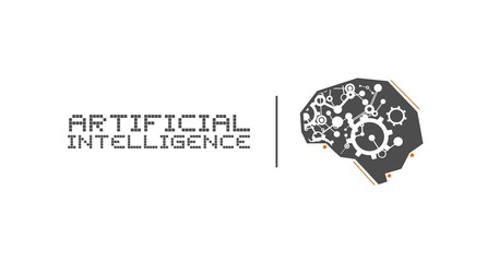 Design of futuristic brain tech symbol