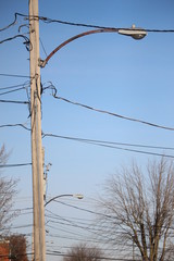 old electric pole and wires