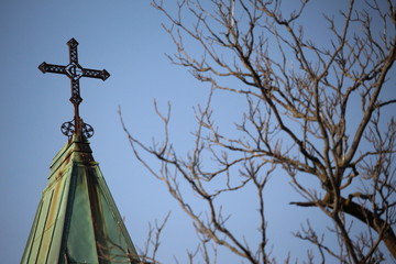 cross on the church