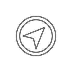 Gps navigation, compass, location line icon.
