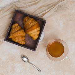 Breakfast with croissant