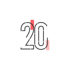 Number 20 Vector Template Design Illustration Design for Anniversary Celebration