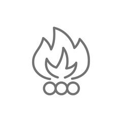 Bonfire, waste incineration, garbage line icon.