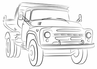 Sketch of the big old dump truck. © designer_an