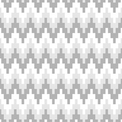 Ethnic background with ikat style texture. Monochrome art deco ziggurat, pixelated zig zag seamless pattern