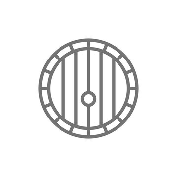 recommend clip art: Wine barrel line icon.