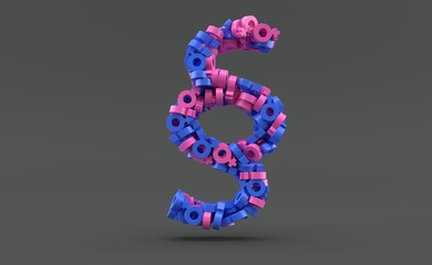 Fototapeta premium Male and female gender symbols in paragraph symbol shape
