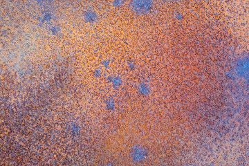 Old paint on metal , texture mixture with rust .