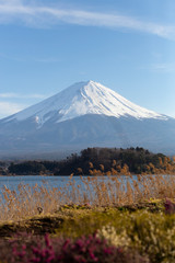 Fototapeta na wymiar Fuji Mountain at Kawaguchiko lake in Japan.