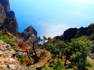 Obraz premium National park Kara-Dag. Golden gate. Mountain landscape near Koktebel in Crimea