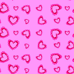 Heart love background seamless pattern pink