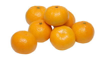 Fresh oranges isolated on the gray background