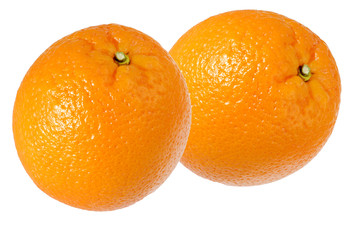 Fresh oranges isolated on the gray background