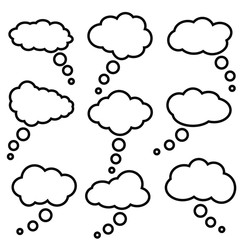 Cloud speech bubbles vector icons.  collection. Cloud speech bubbles Vector illustration set.